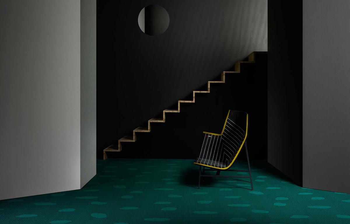 Bolon By You Dot in Black / Peacock Green